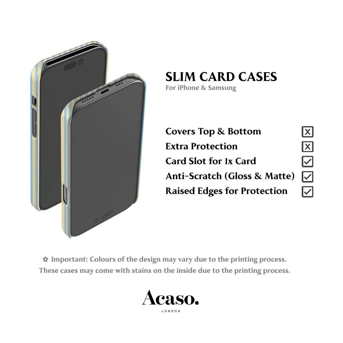 Menorca Stripes Butter Yellow Card Case