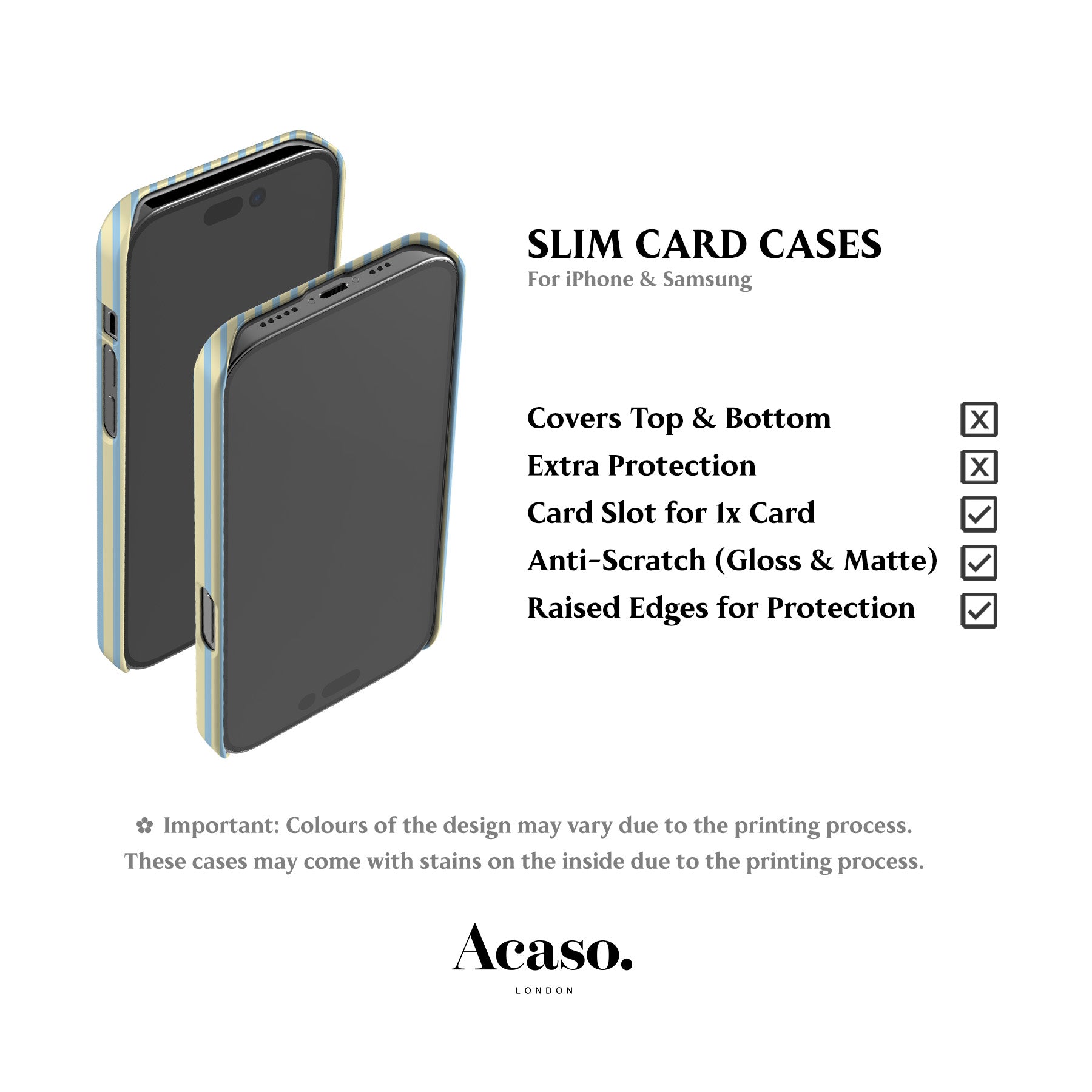 Menorca Stripes Butter Yellow Card Case