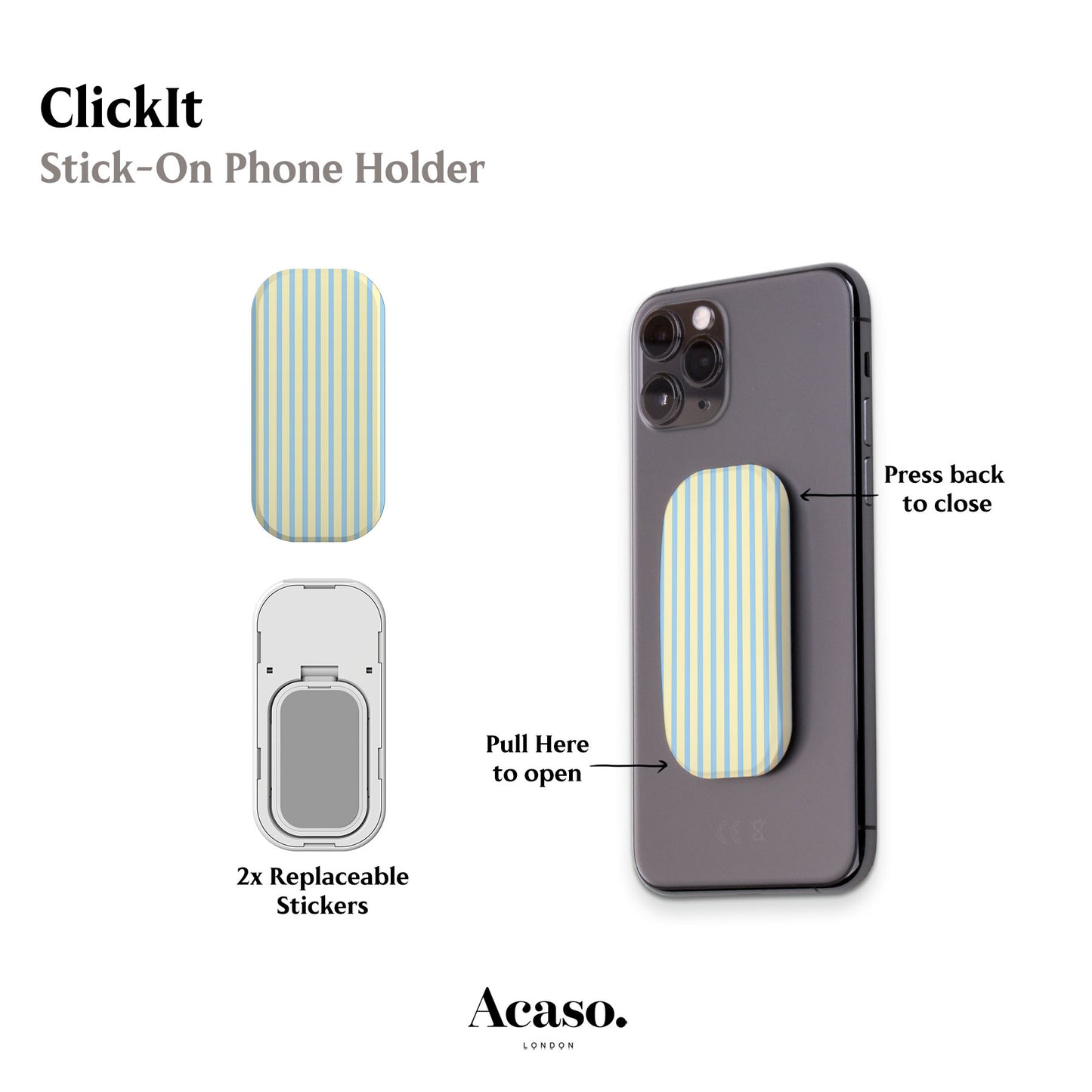 Menorca Yellow Stripes Phone Grip
