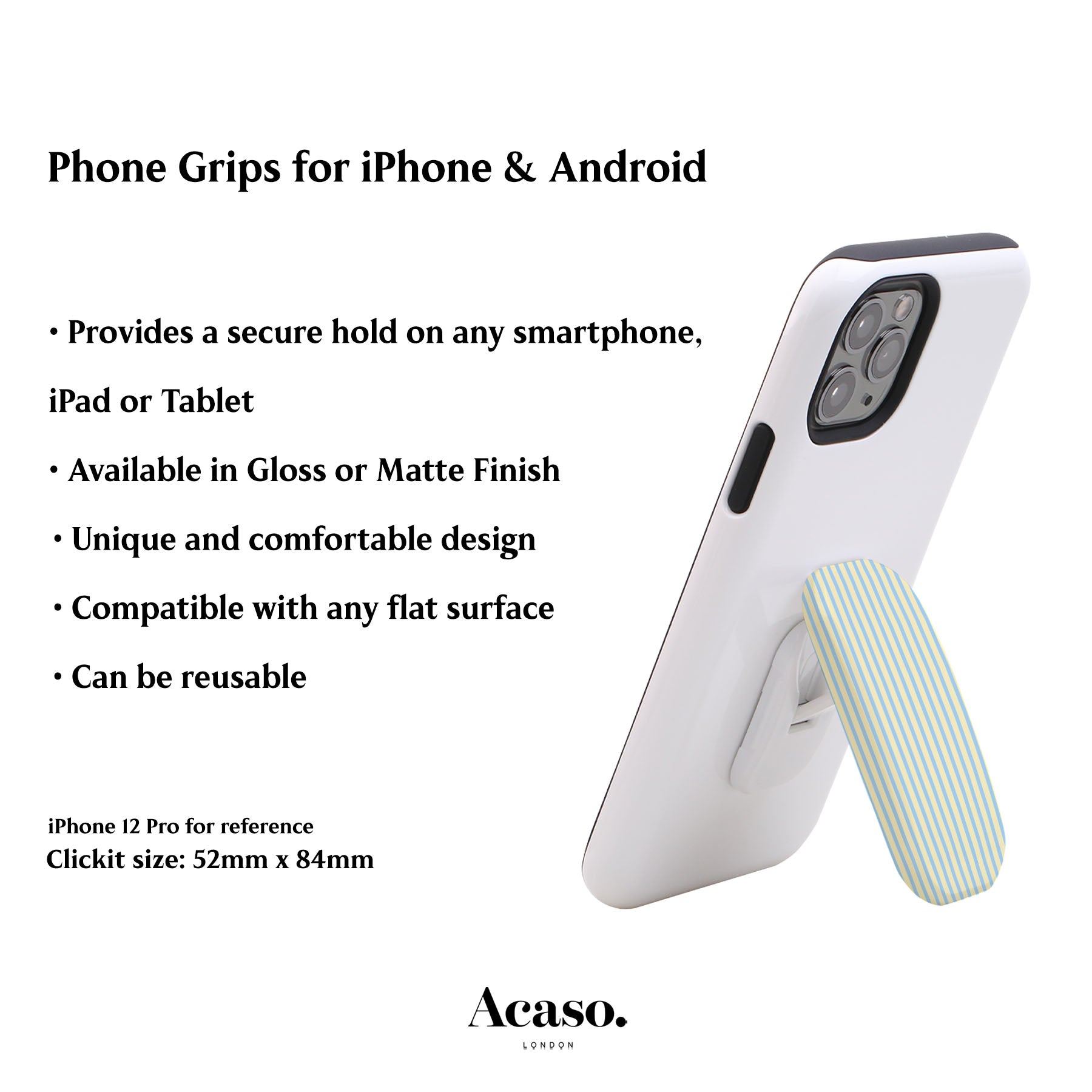 Menorca Yellow Stripes Phone Grip