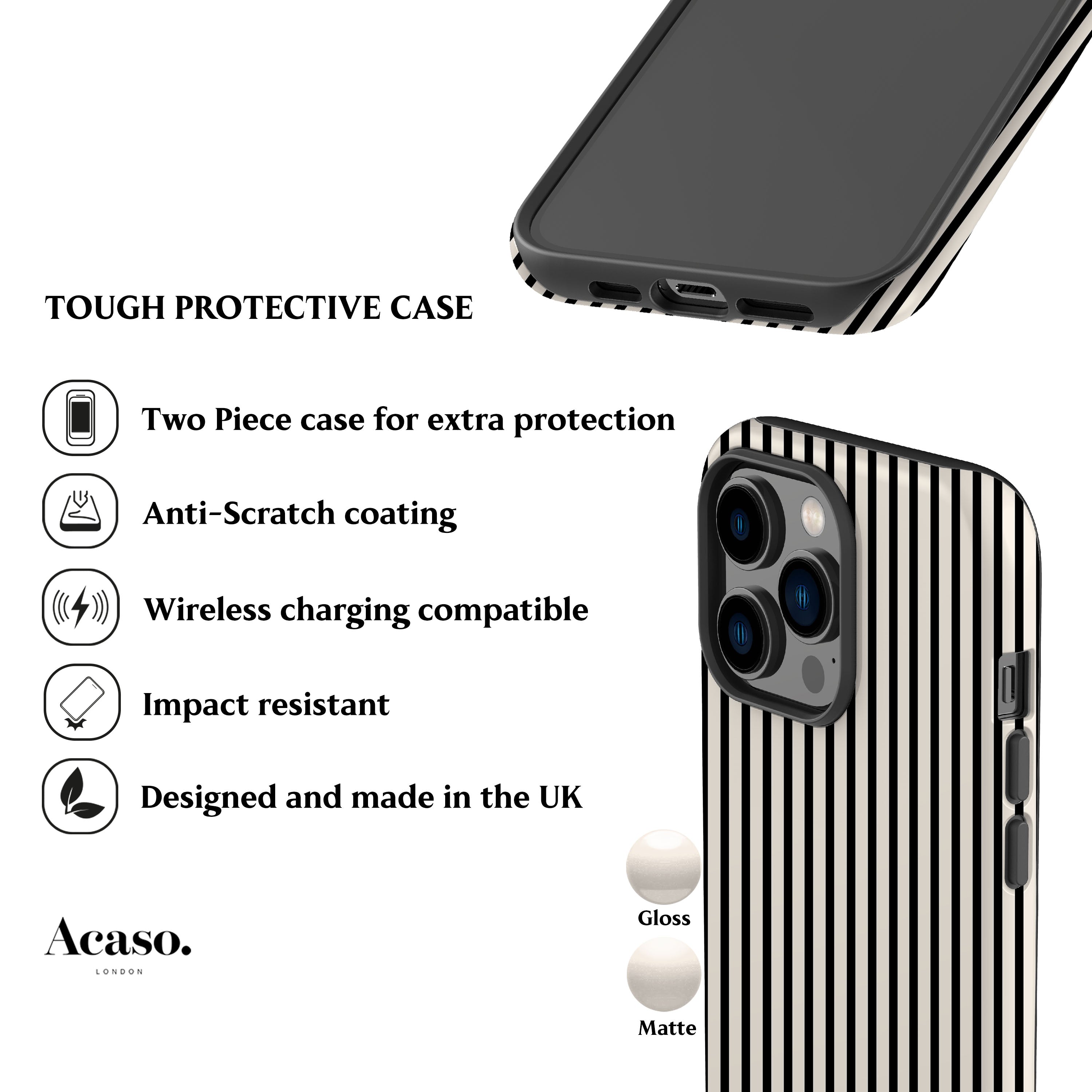 Menorca Black Stripes Phone Case