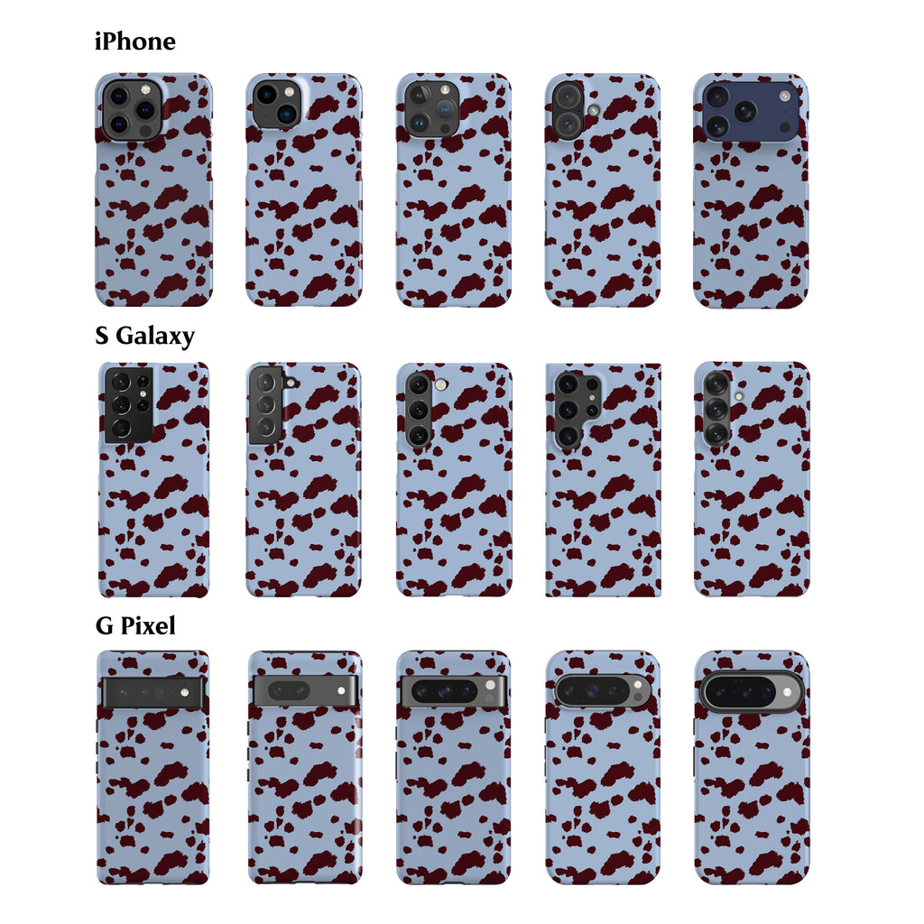 Blue Mini Cow Print Phone Case