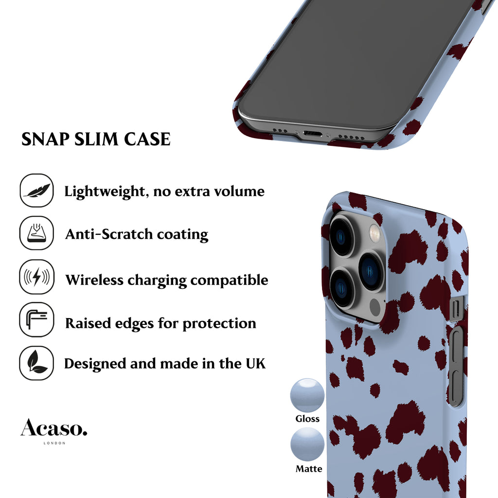 Blue Mini Cow Print Phone Case