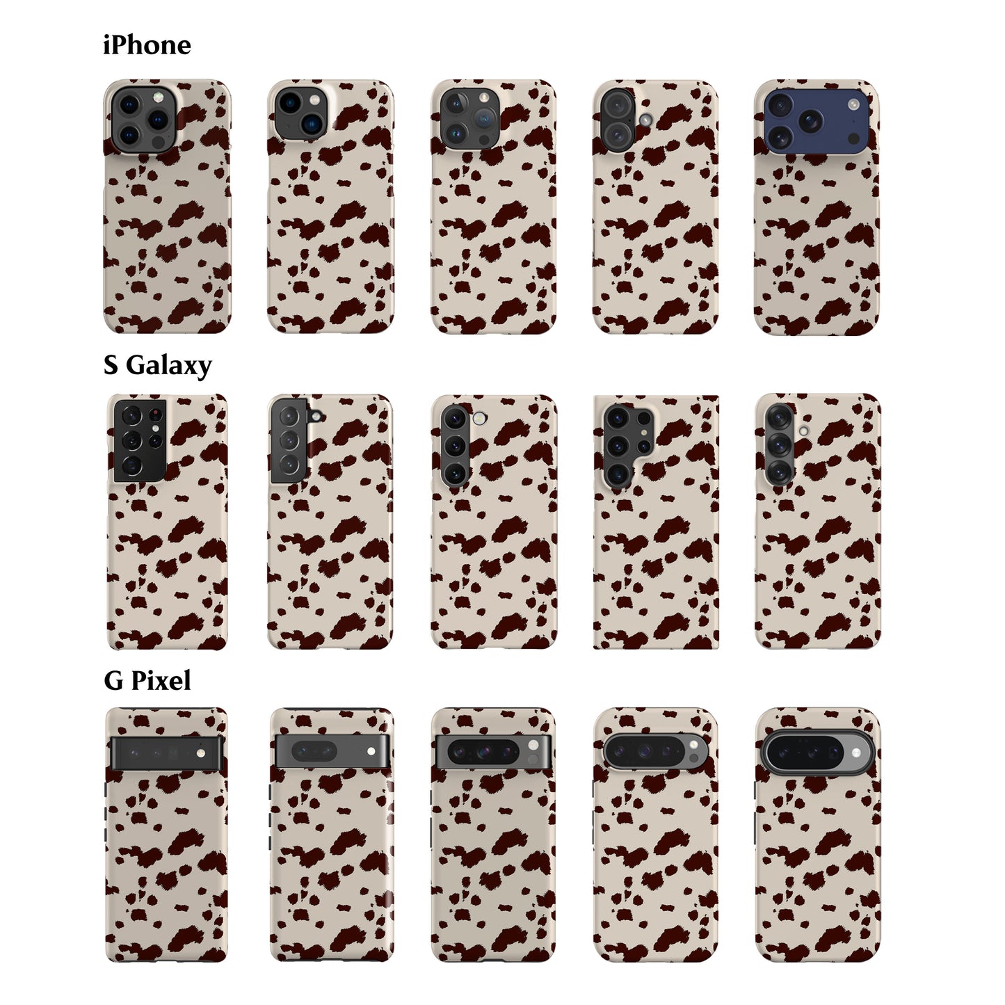 Brown Mini Cow Print Phone Case