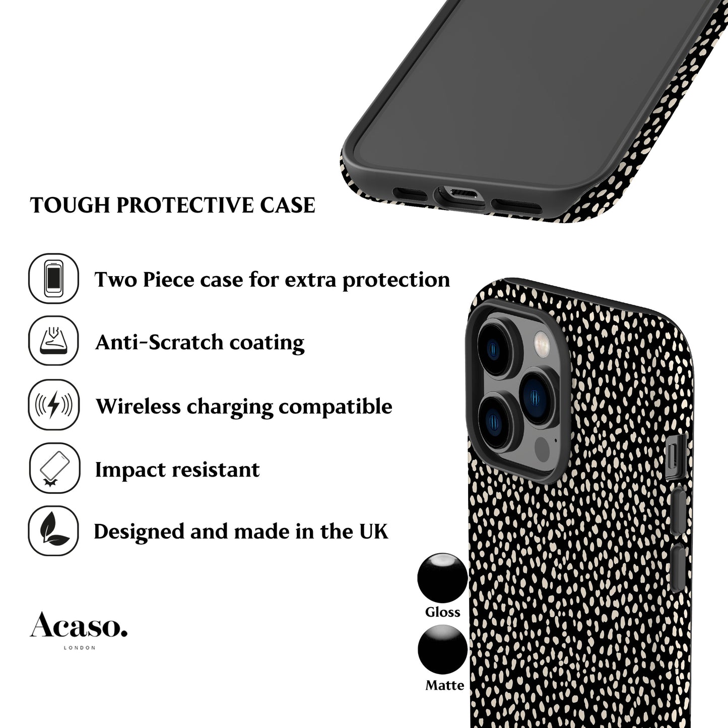 Mini Dalmatian Black Phone Case