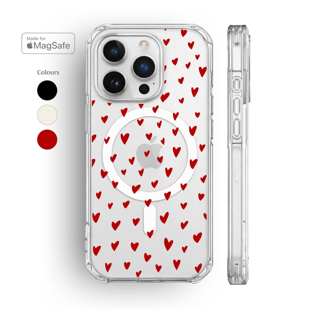 Hearts Clear MagSafe iPhone Case