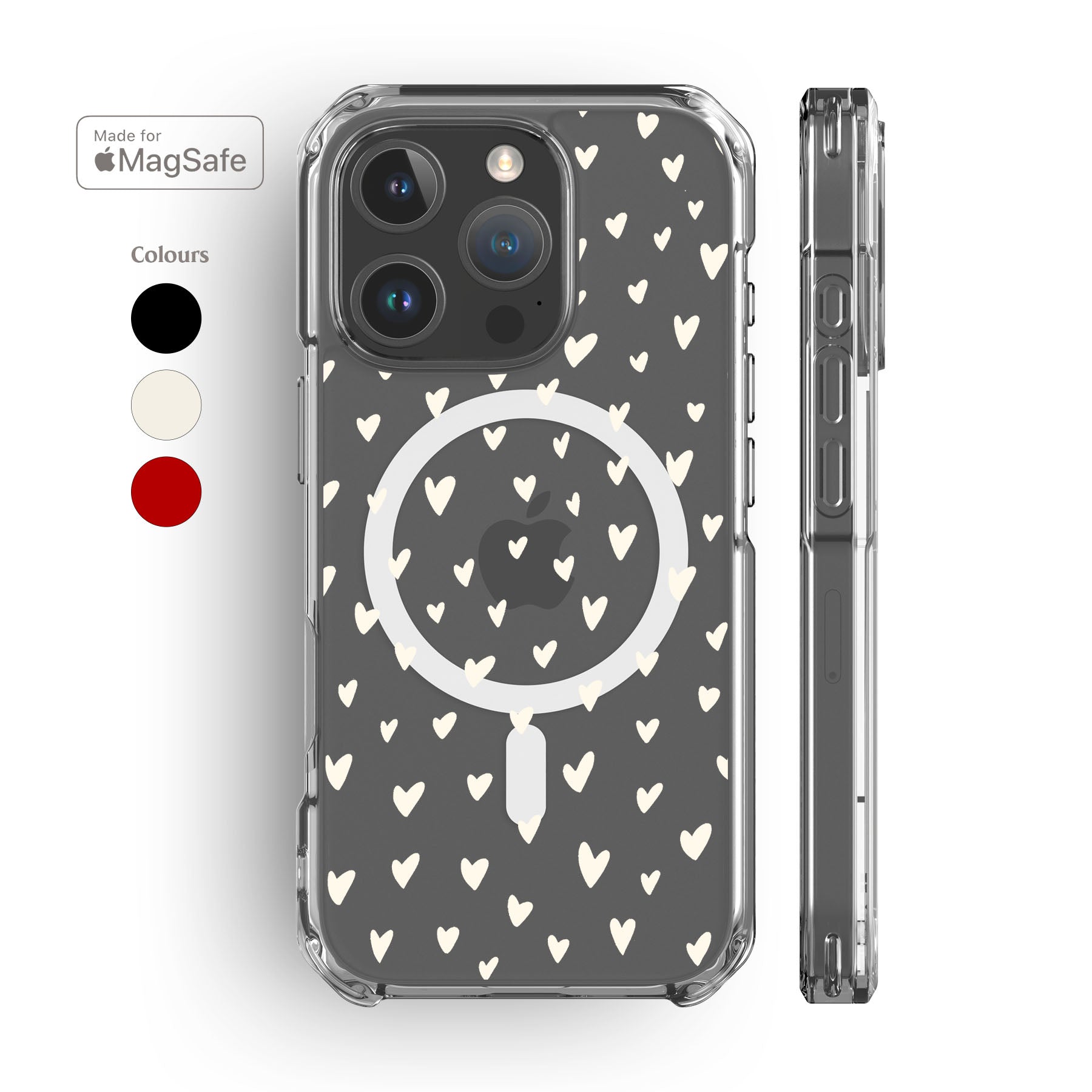 Hearts Clear MagSafe iPhone Case