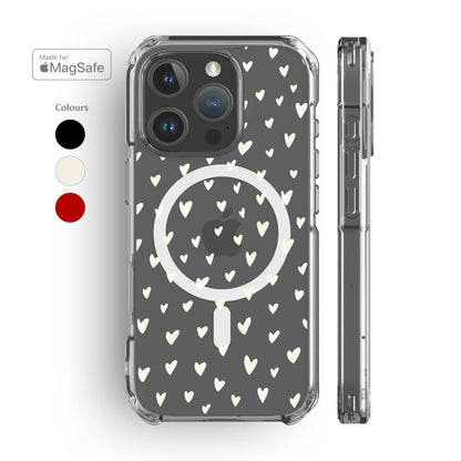 Hearts Clear MagSafe iPhone Case