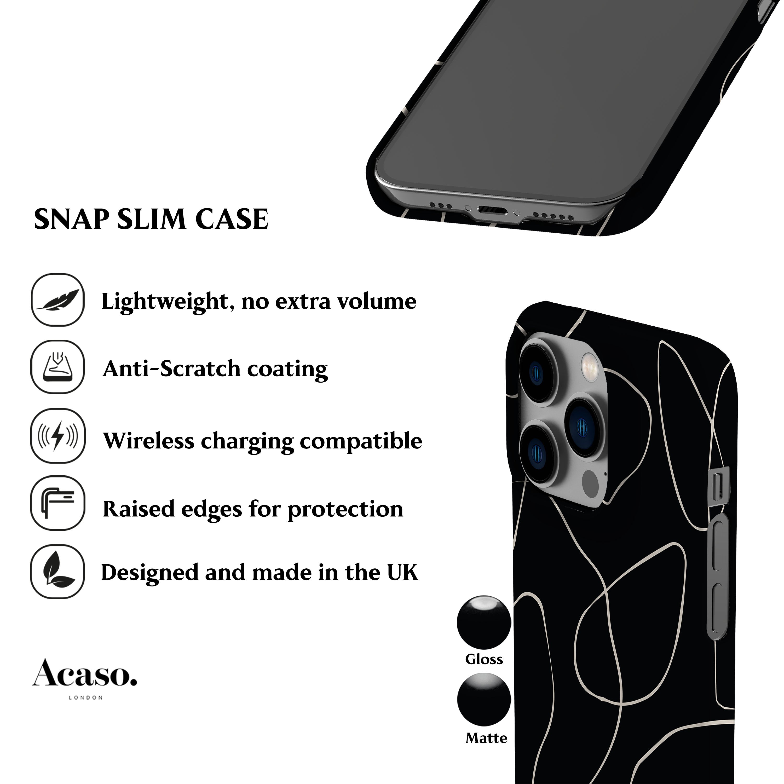 Minimal Art Black Phone Case