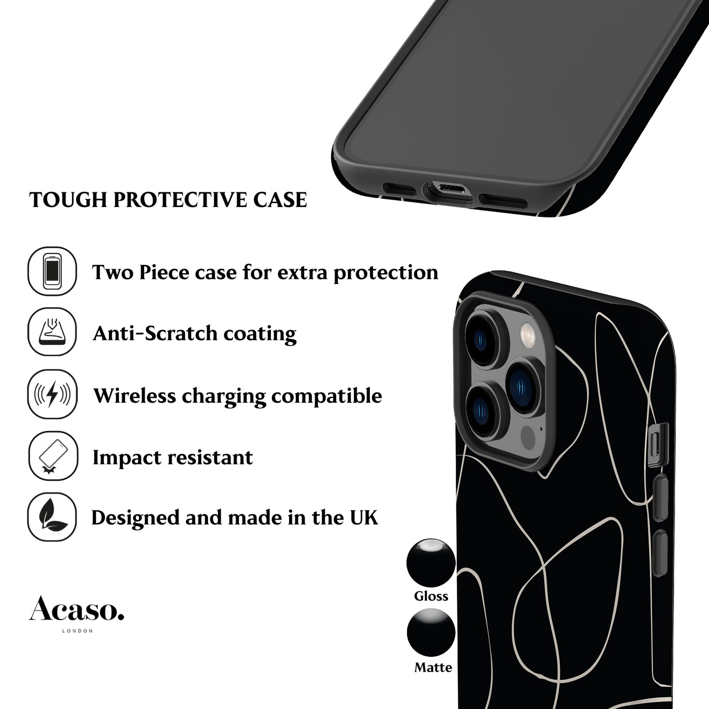 Minimal Art Black Phone Case