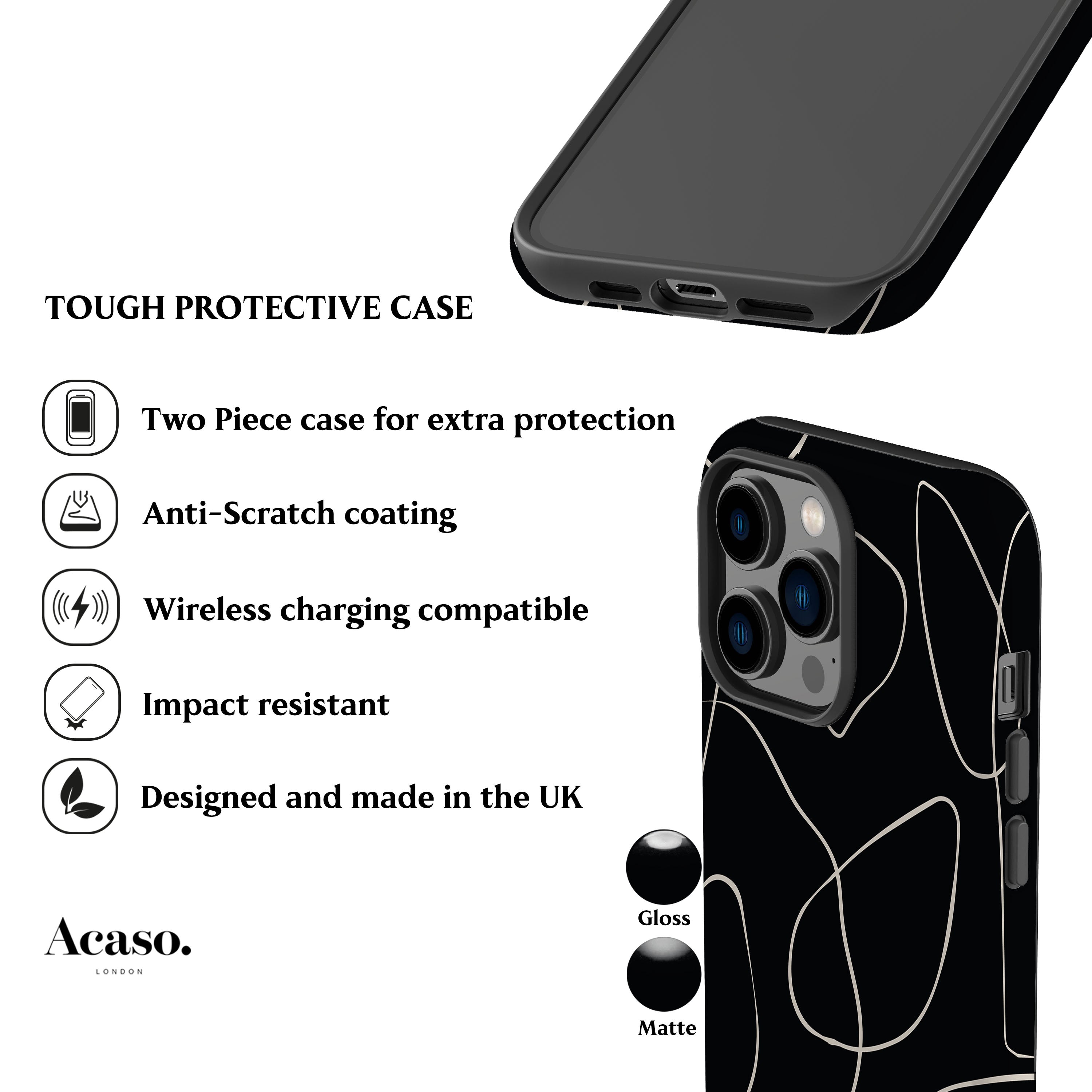 Minimal Art Black Phone Case
