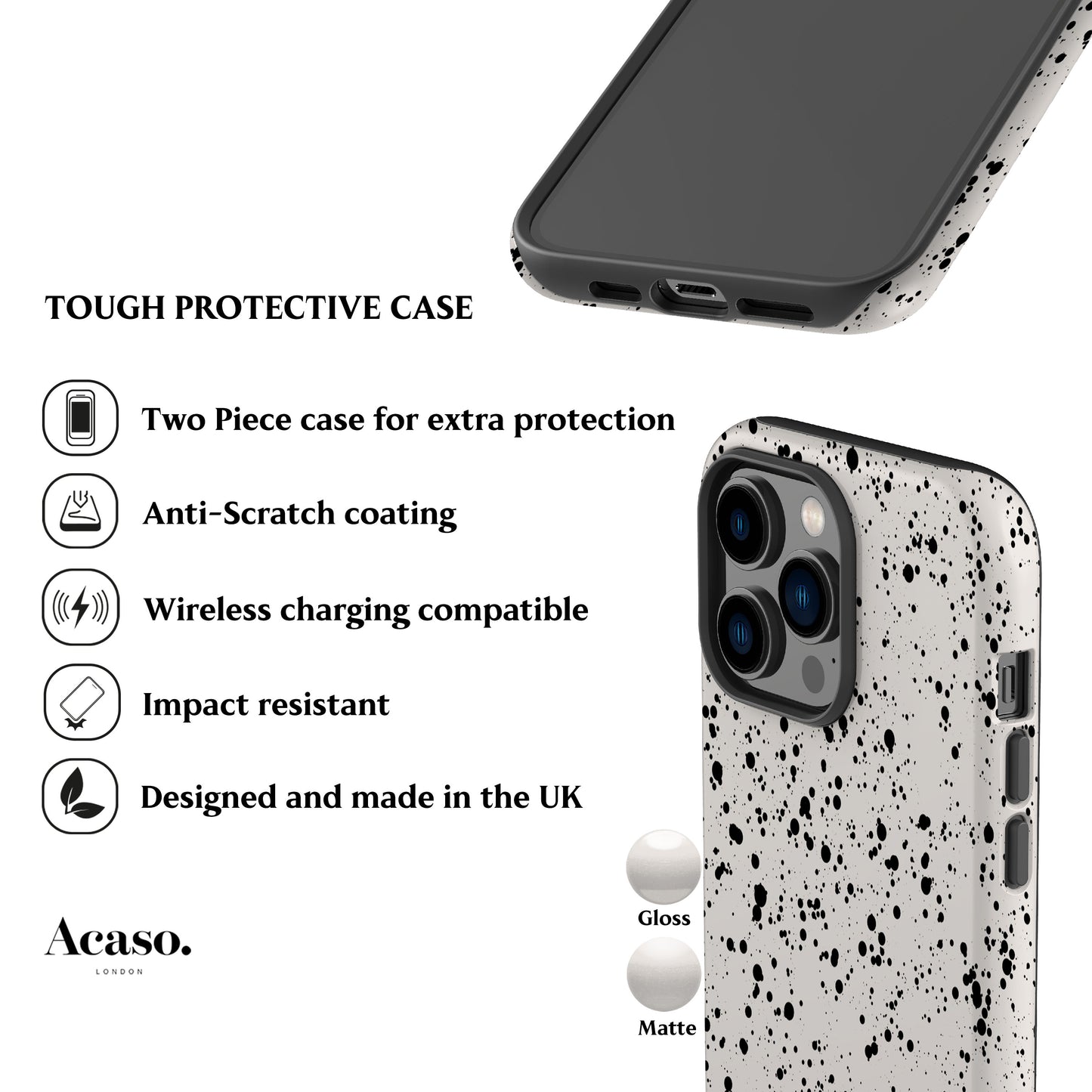 Minimal Speckled White Phone Case