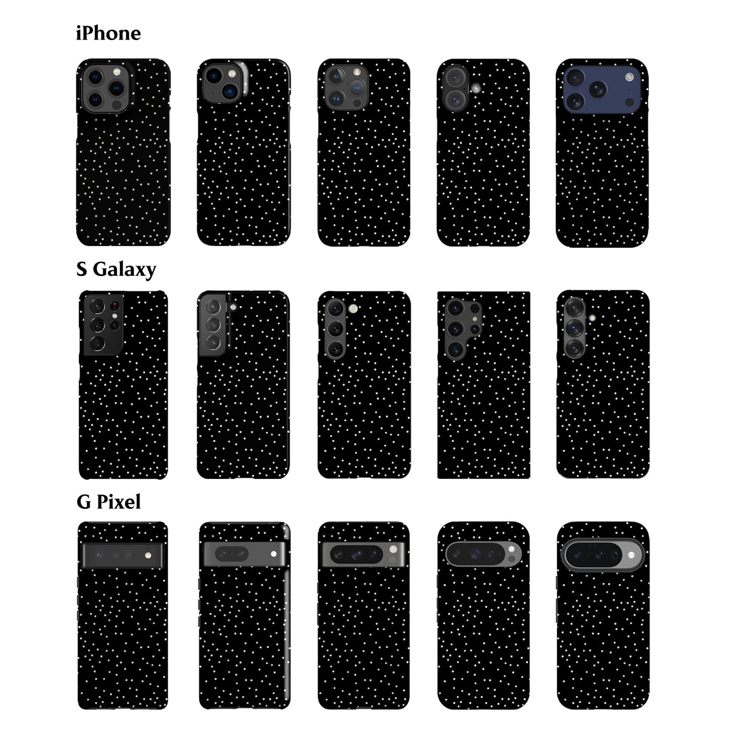 Minimal Spotty Black Phone Case