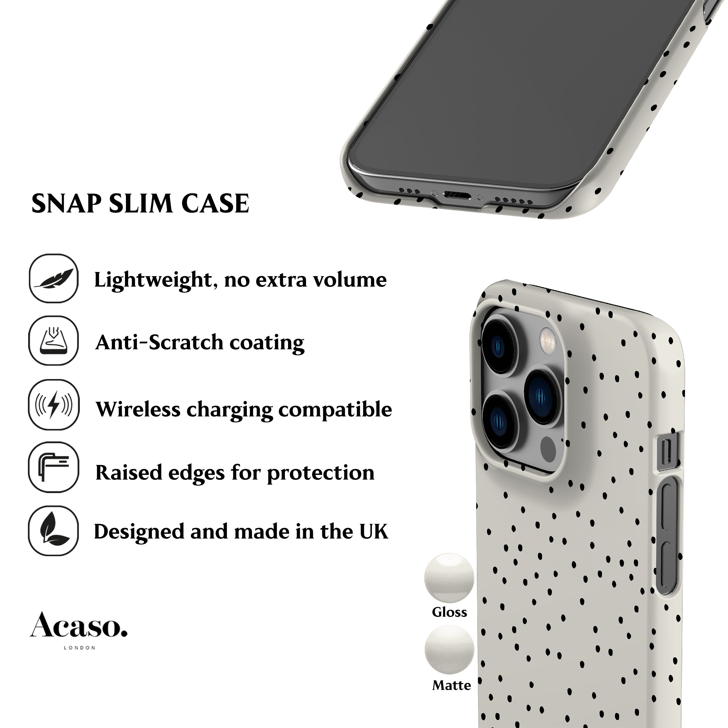 Minimal Spotty White Phone Case