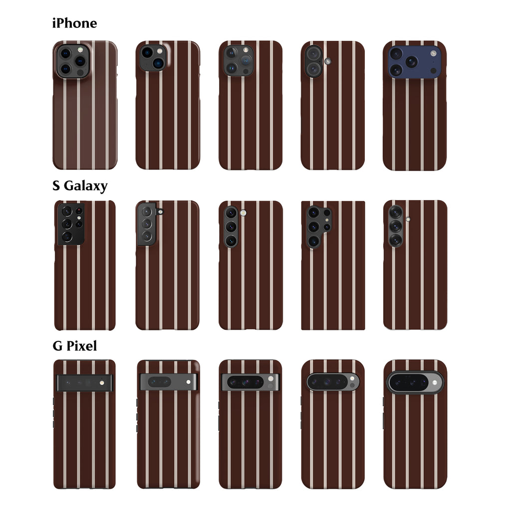Minimal Brown Striped Phone Case