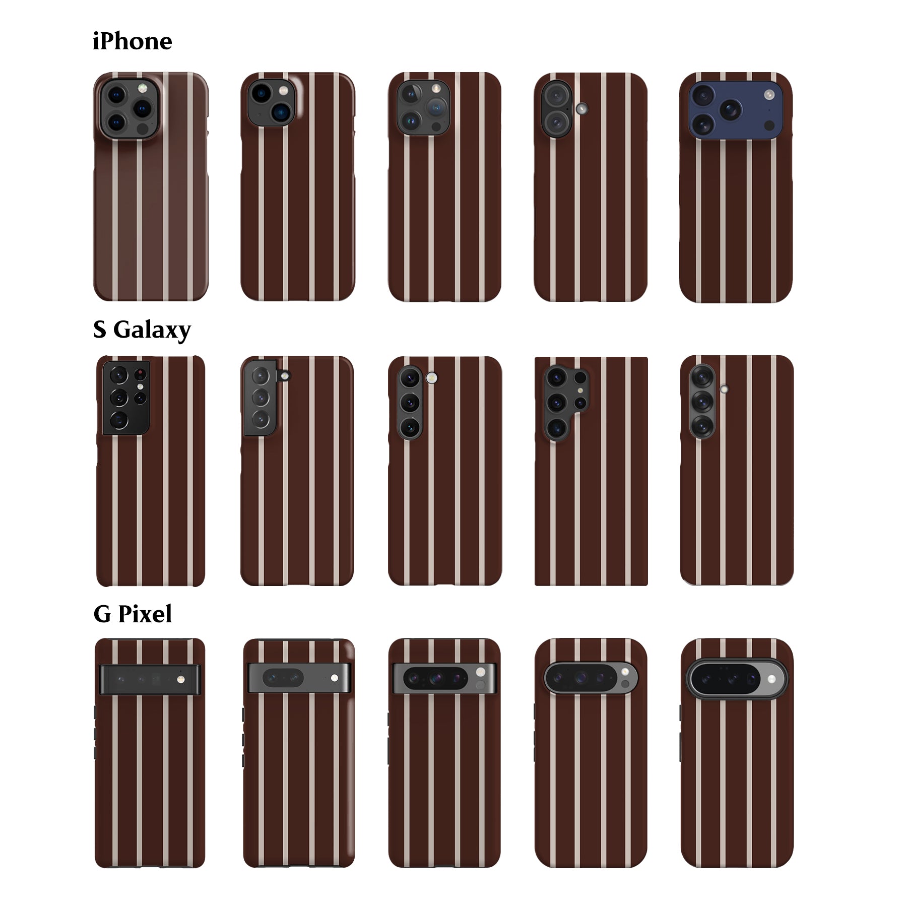 Minimal Brown Striped Phone Case