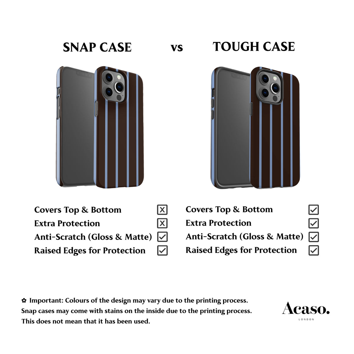 Minimal Brown Blue Striped Phone Case