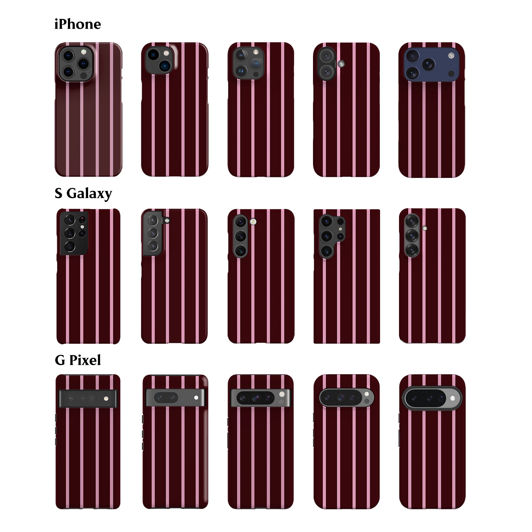 Minimal Maroon Striped Phone Case