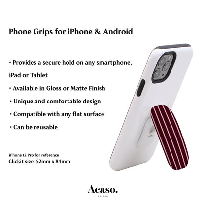 Minimal Maroon Stripes Phone Grip