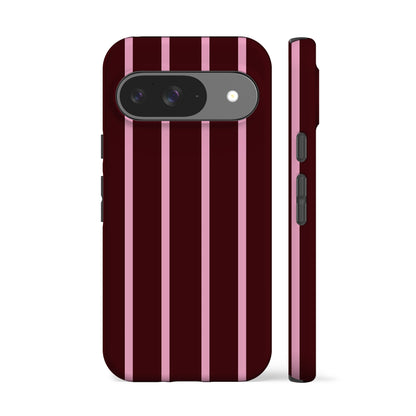Minimal Maroon Striped Phone Case
