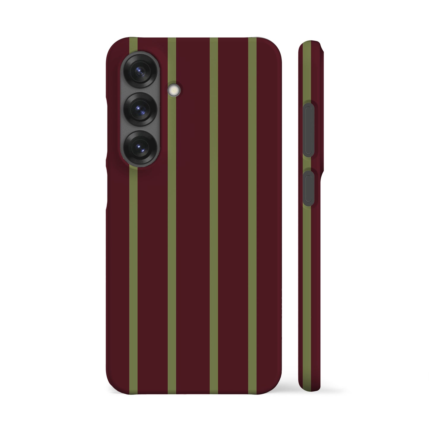 Minimal Moss Maroon Stripes Phone Case
