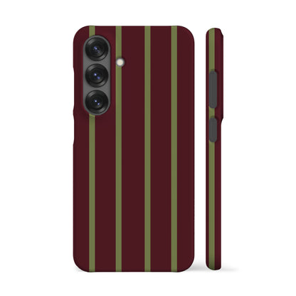 Minimal Moss Maroon Stripes Phone Case