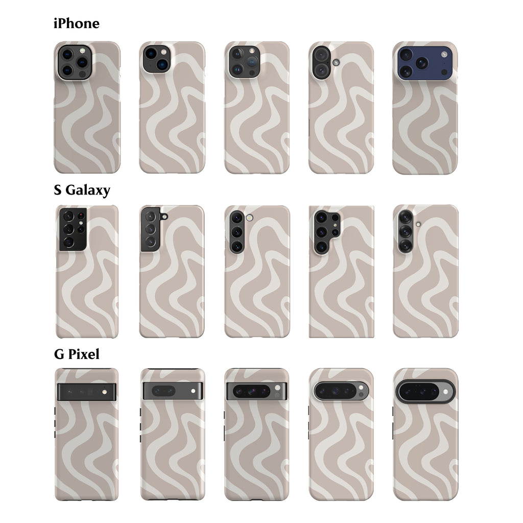 Minimal Wave Beige Phone Case