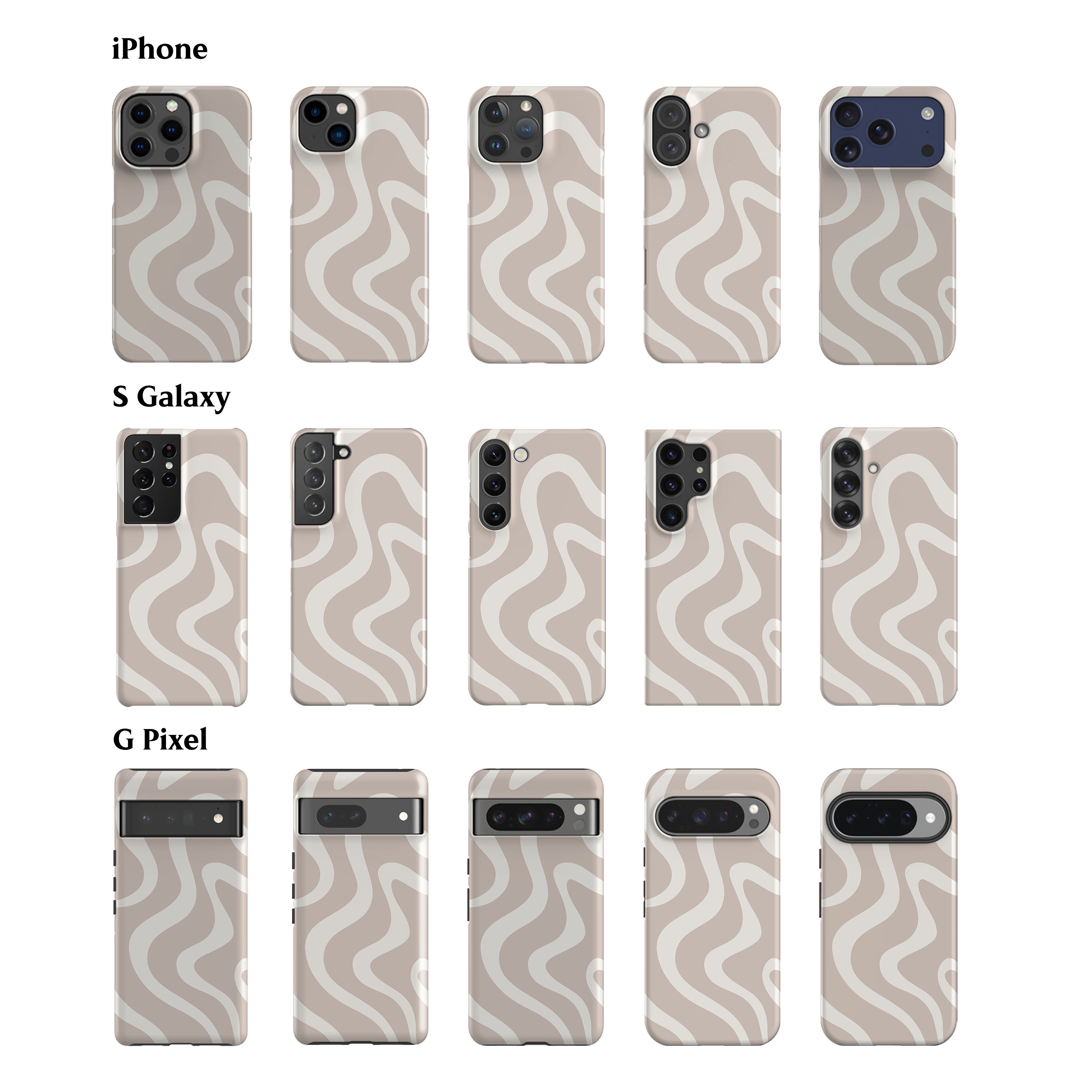 Minimal Wave Beige Phone Case