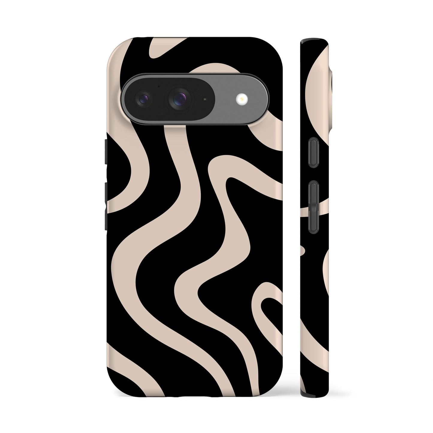 Minimal Wave Black Phone Case