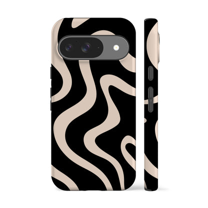 Minimal Wave Black Phone Case