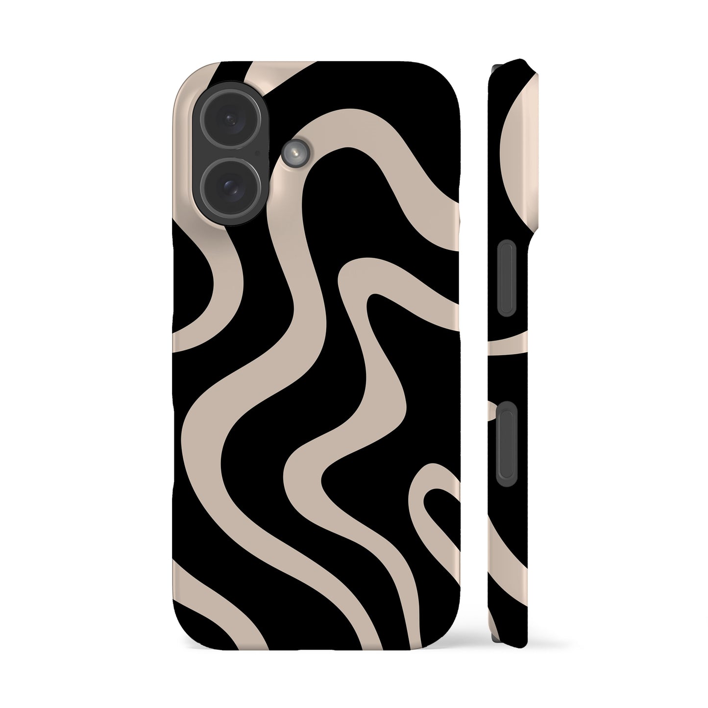 Minimal Wave Black Phone Case