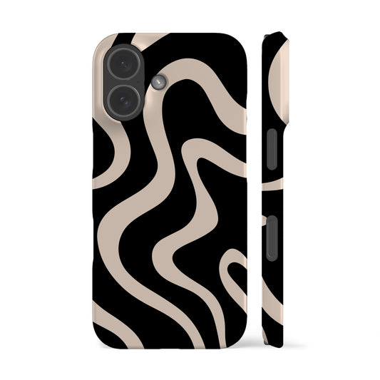 Minimal Wave Black Phone Case