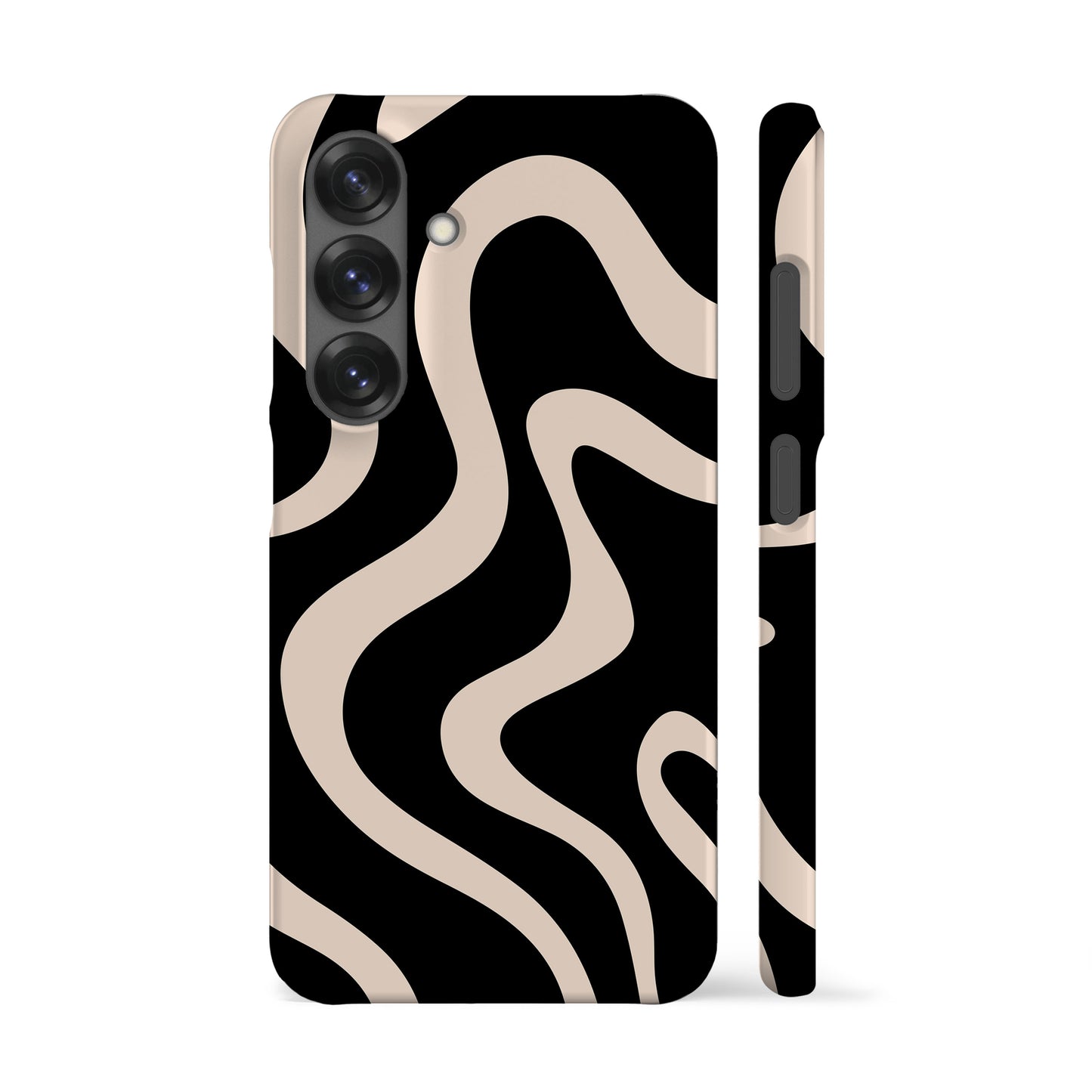 Minimal Wave Black Phone Case