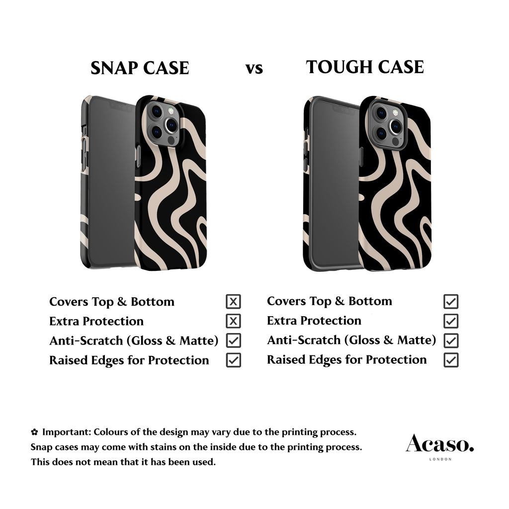 Minimal Wave Black Phone Case
