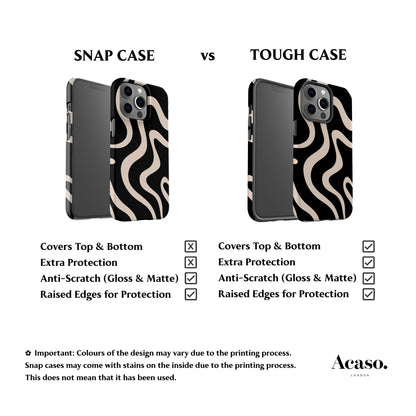 Minimal Wave Black Phone Case