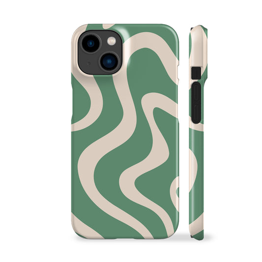 Minimal Waves Green Phone Case