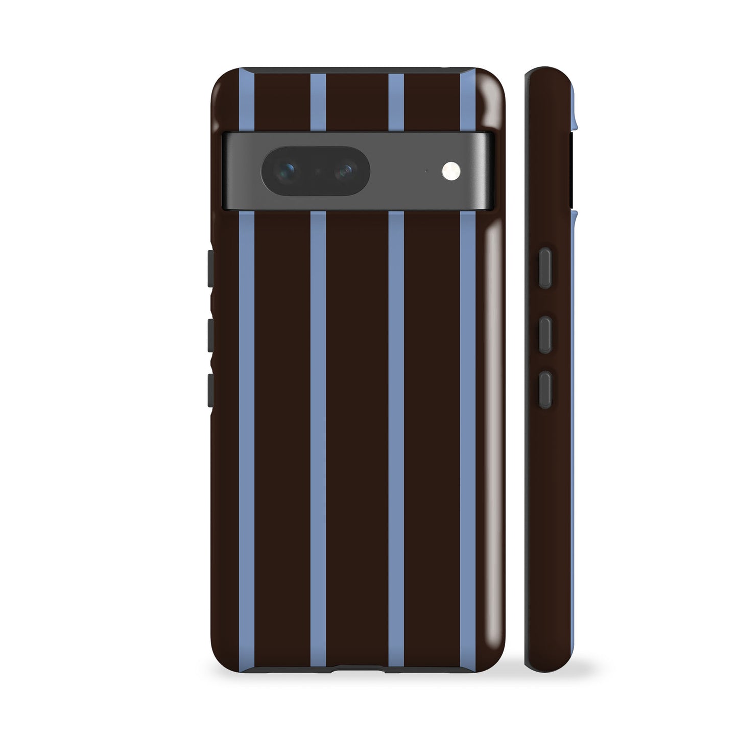 Minimal Brown Blue Striped Phone Case