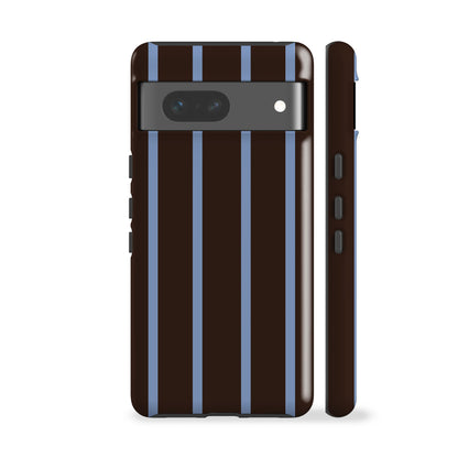 Minimal Brown Blue Striped Phone Case