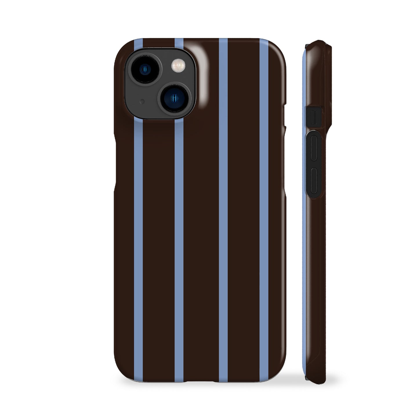 Minimal Brown Blue Striped Phone Case