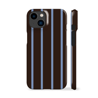 Minimal Brown Blue Striped Phone Case