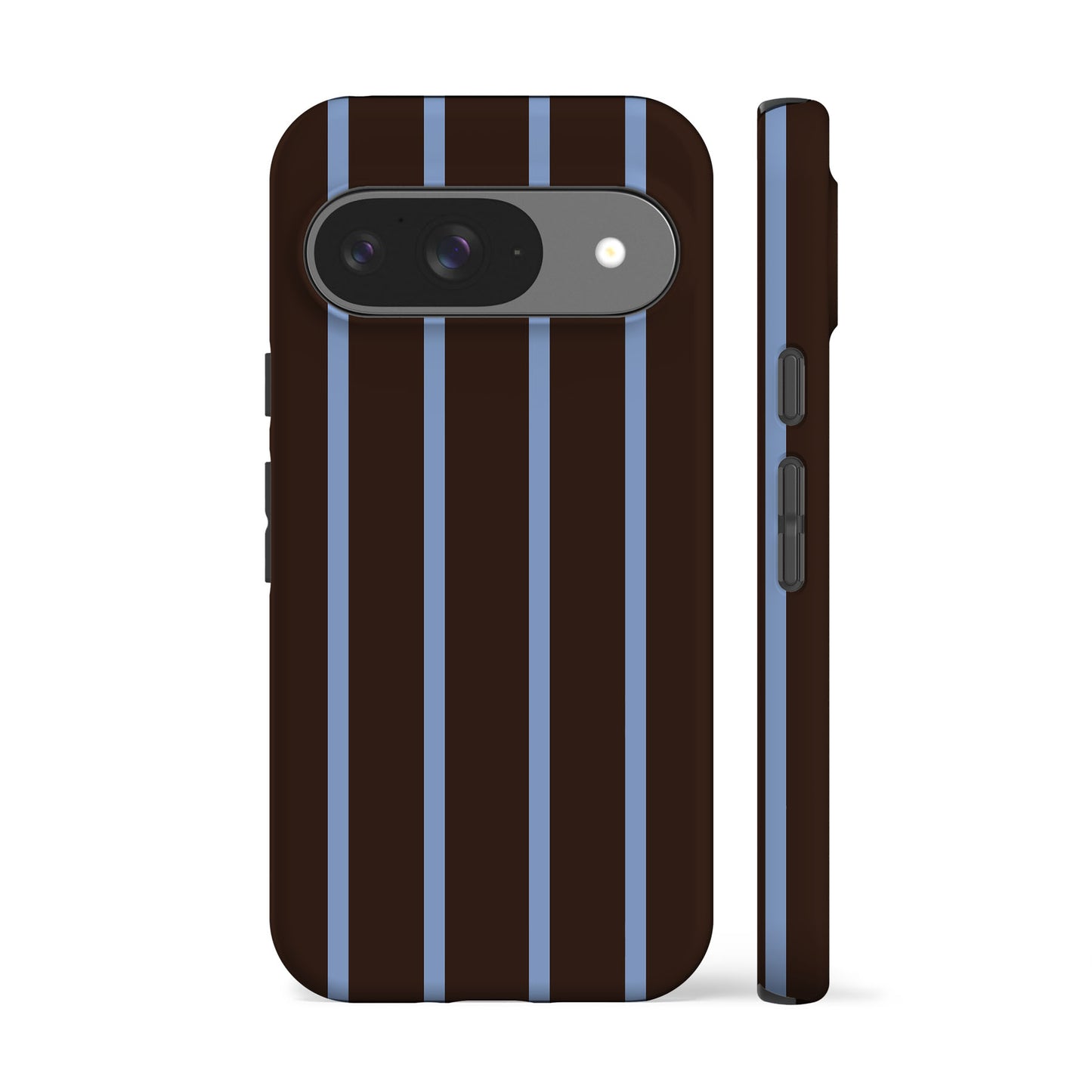 Minimal Brown Blue Striped Phone Case