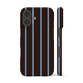 Minimal Brown Blue Striped Phone Case