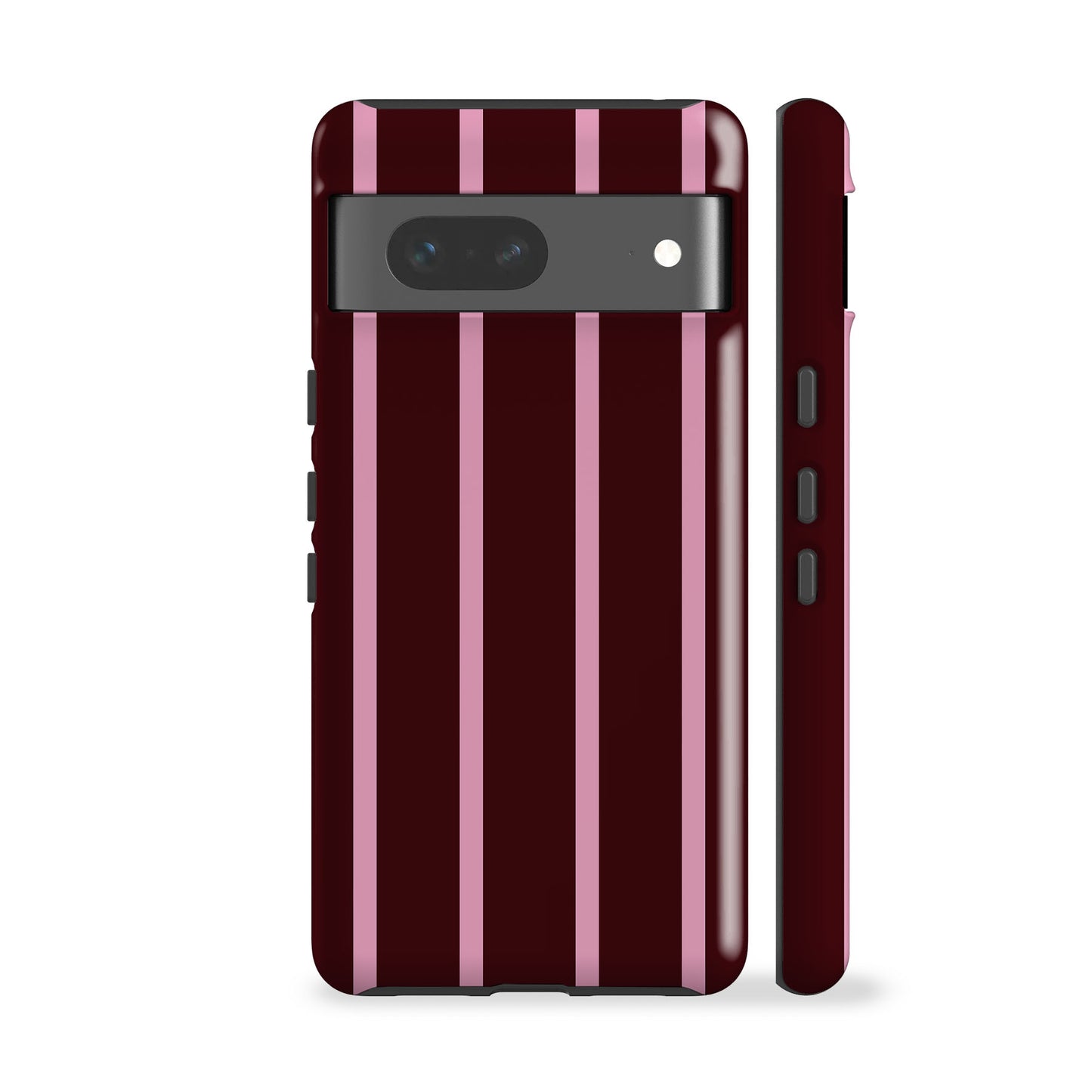 Minimal Maroon Striped Phone Case