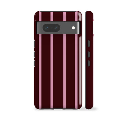 Minimal Maroon Striped Phone Case