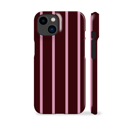 Minimal Maroon Striped Phone Case