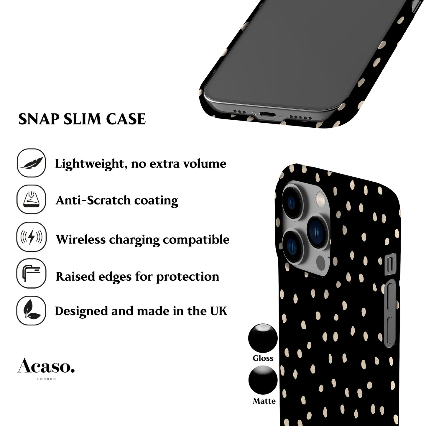 Mini Polka Dots Black Phone Case