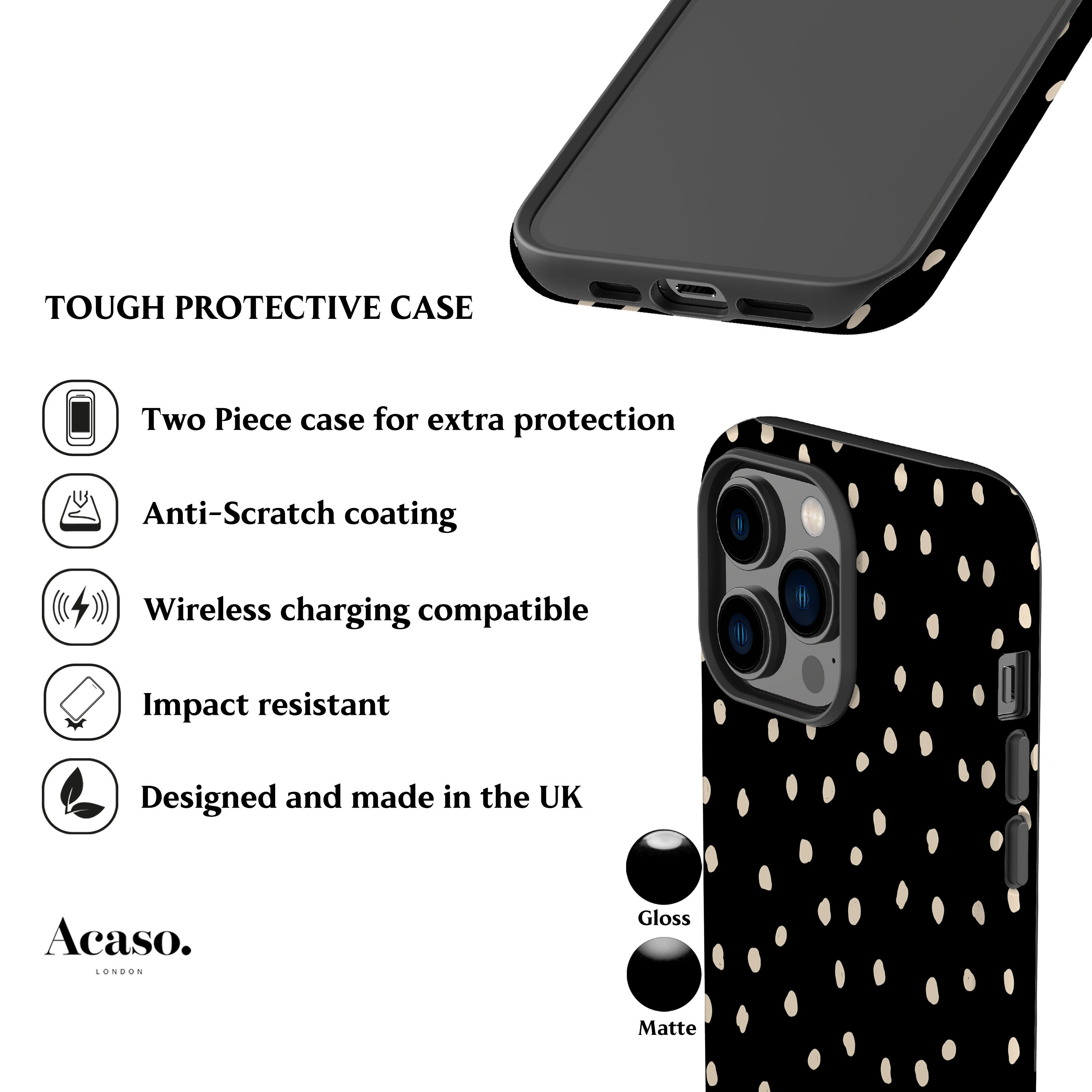 Mini Polka Dots Black Phone Case