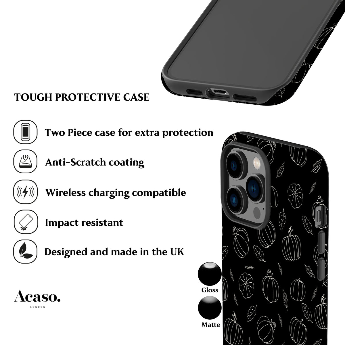 Mini Pumpkins Black Phone Case