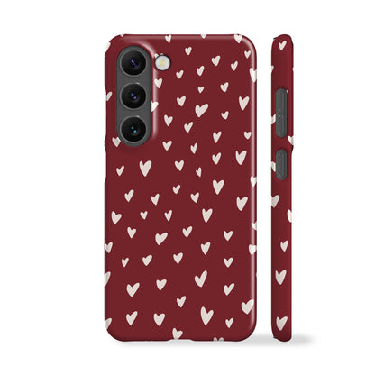 Mini Hearts Burgundy Phone Case