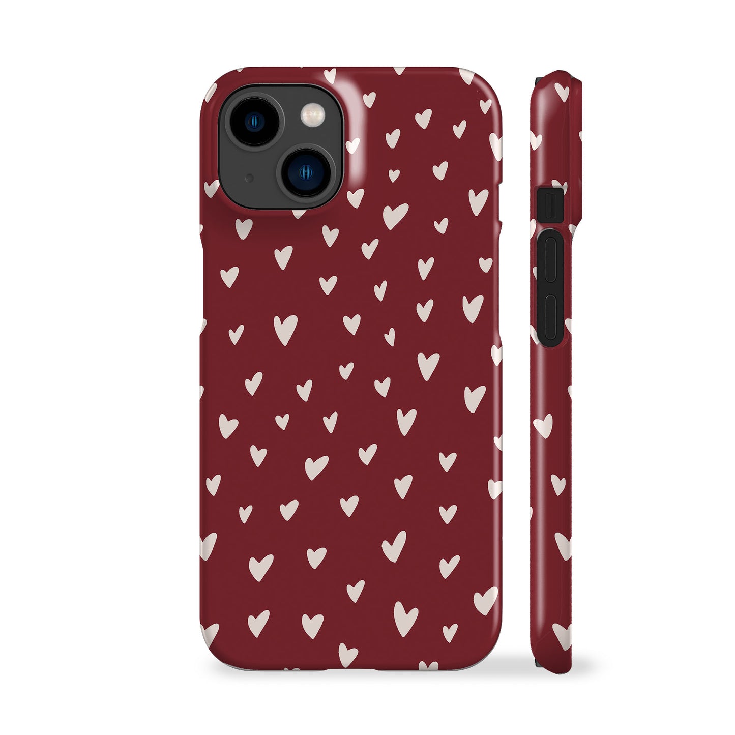 Mini Hearts Burgundy Phone Case